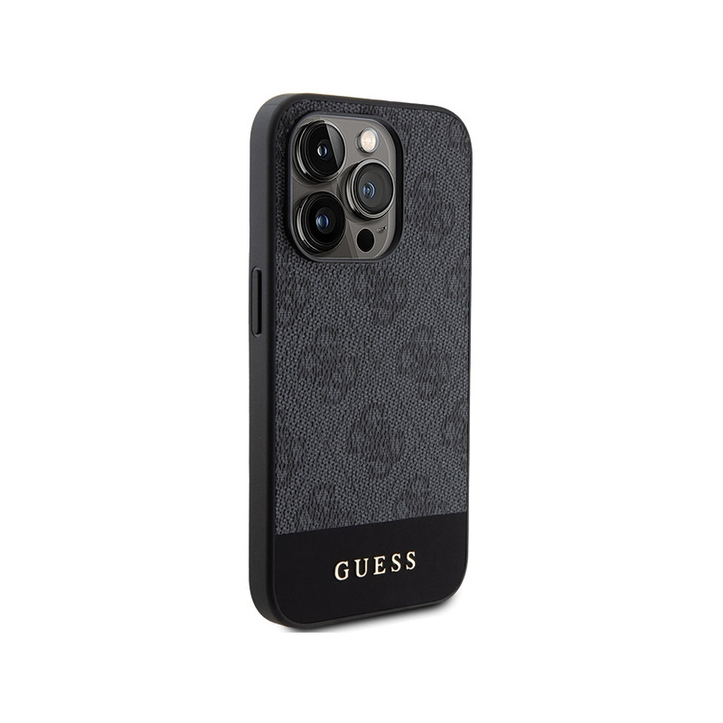 Etui Guess 4G Stripe Collection na iPhone 15 Pro - szare