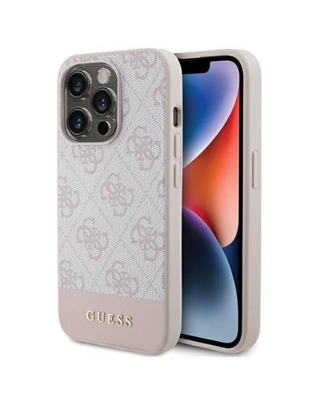 Etui Guess 4G Stripe Collection na iPhone 15 Pro - różowe Etui Guess 4G Stripe Collection na iPhone 15 Pro - różowe