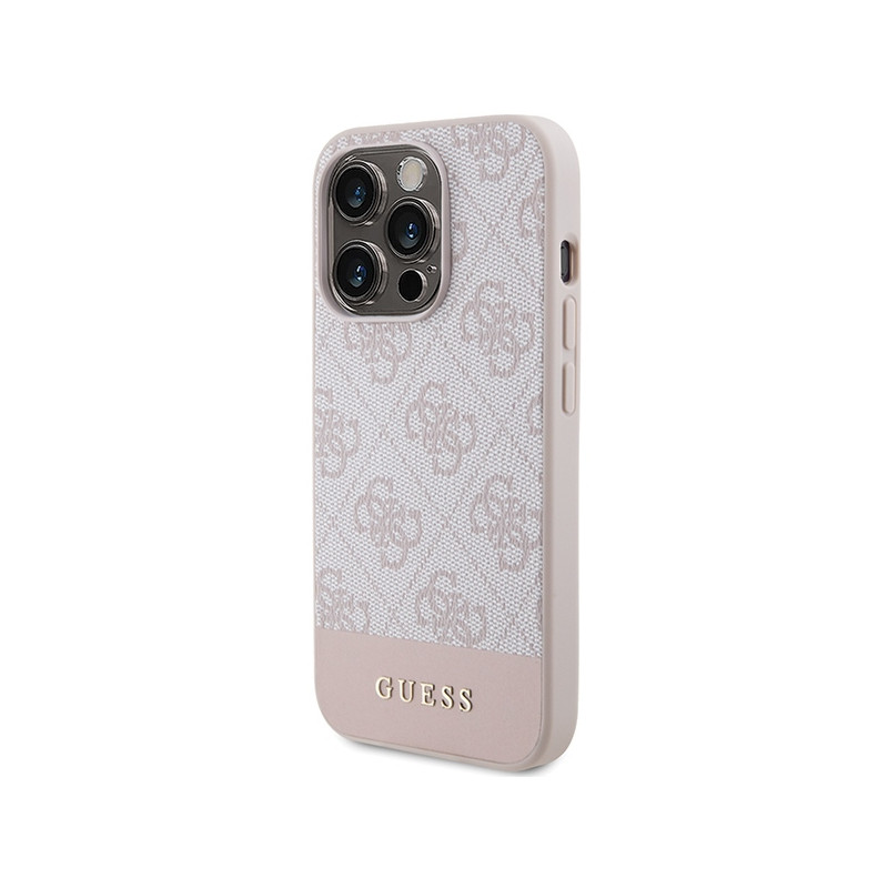 Etui Guess 4G Stripe Collection na iPhone 15 Pro - różowe