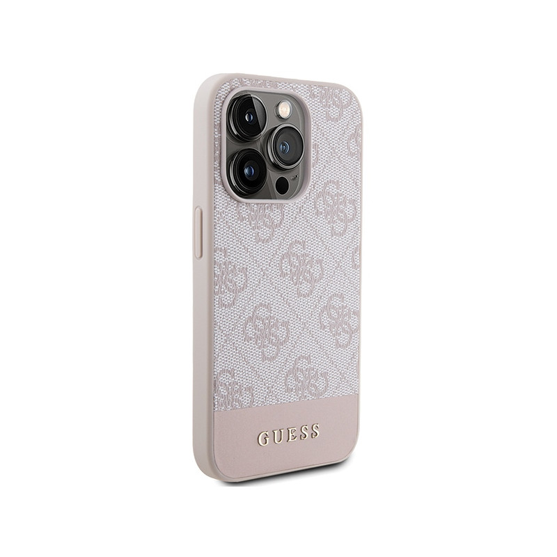Etui Guess 4G Stripe Collection na iPhone 15 Pro - różowe