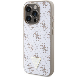 Etui Guess 4G Triangle Metal Logo na iPhone 15 Pro - białe