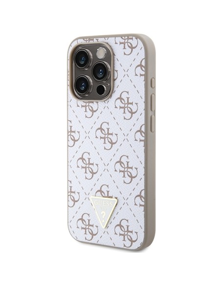 Etui Guess 4G Triangle Metal Logo na iPhone 15 Pro - białe Etui Guess 4G Triangle Metal Logo na iPhone 15 Pro - białe