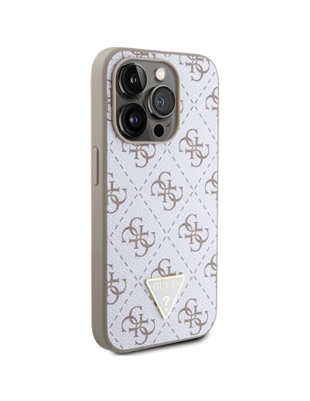 Etui Guess 4G Triangle Metal Logo na iPhone 15 Pro - białe Etui Guess 4G Triangle Metal Logo na iPhone 15 Pro - białe