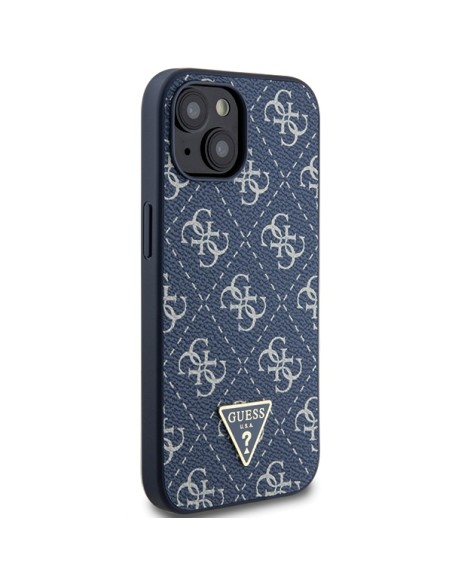 Etui Guess 4G Triangle Metal Logo na iPhone 15 Plus / 14 Plus - niebieskie