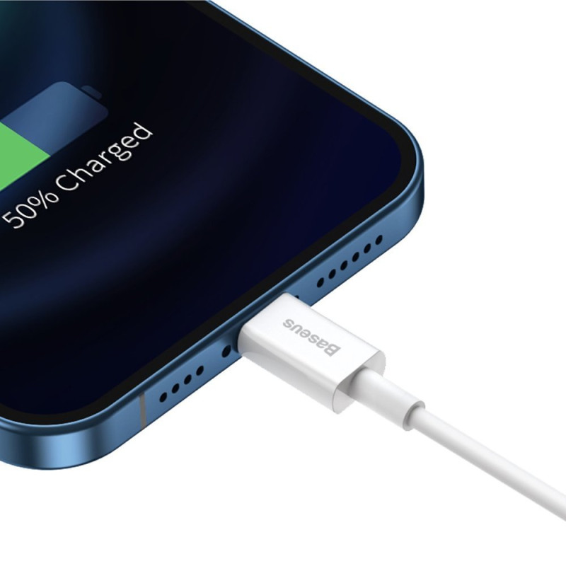 Superior kabelis USB kabelis iPhone Lightning 2.4A 2m Baltas