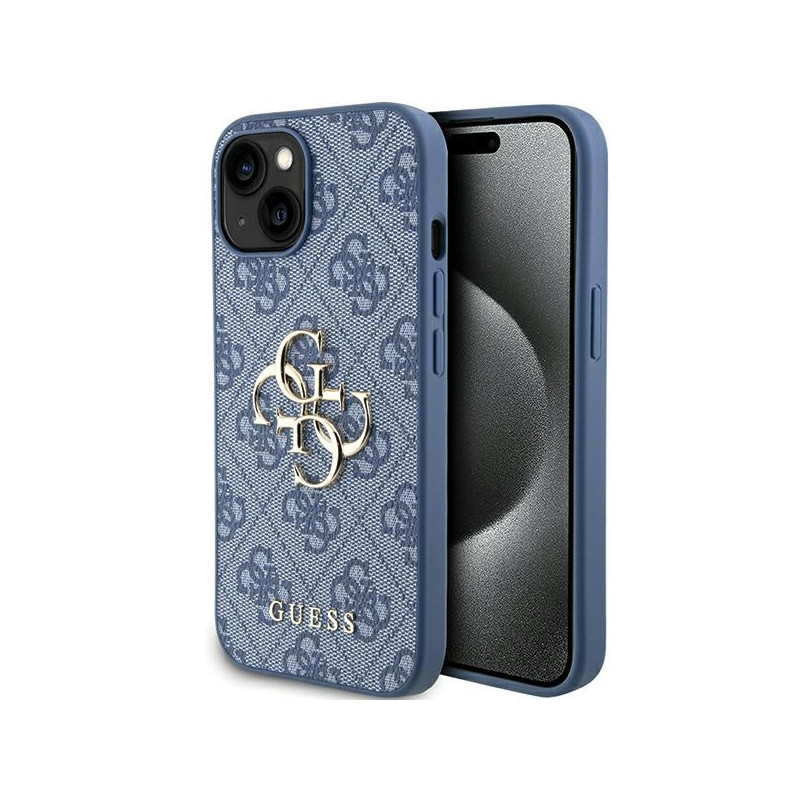 Etui Guess 4G Big Metal Logo na iPhone 15 / 14 / 13 - niebieskie Etui Guess 4G Big Metal Logo na iPhone 15 / 14 / 13 - niebieskie