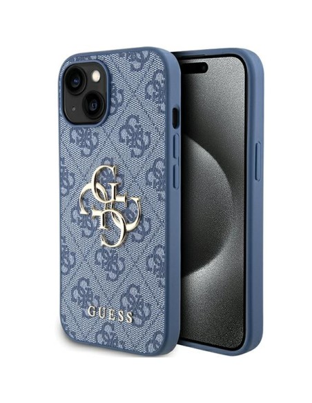 Etui Guess 4G Big Metal Logo na iPhone 15 / 14 / 13 - niebieskie Etui Guess 4G Big Metal Logo na iPhone 15 / 14 / 13 - niebieskie