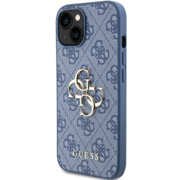 Etui Guess 4G Big Metal Logo na iPhone 15 / 14 / 13 - niebieskie