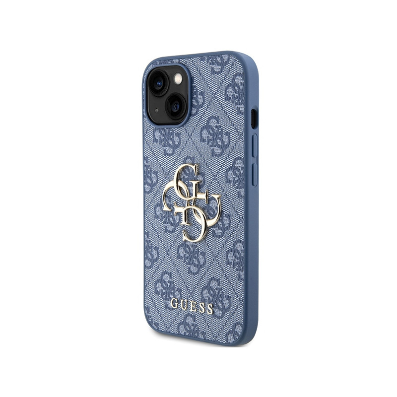 Etui Guess 4G Big Metal Logo na iPhone 15 / 14 / 13 - niebieskie