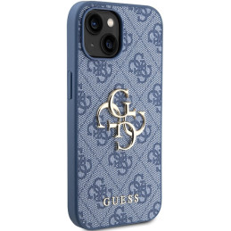 Etui Guess 4G Big Metal Logo na iPhone 15 / 14 / 13 - niebieskie