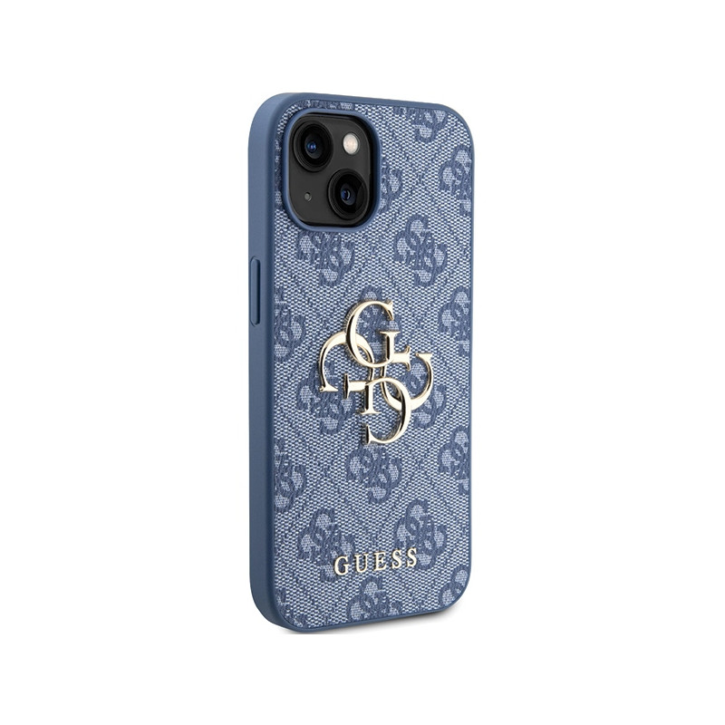 Etui Guess 4G Big Metal Logo na iPhone 15 / 14 / 13 - niebieskie