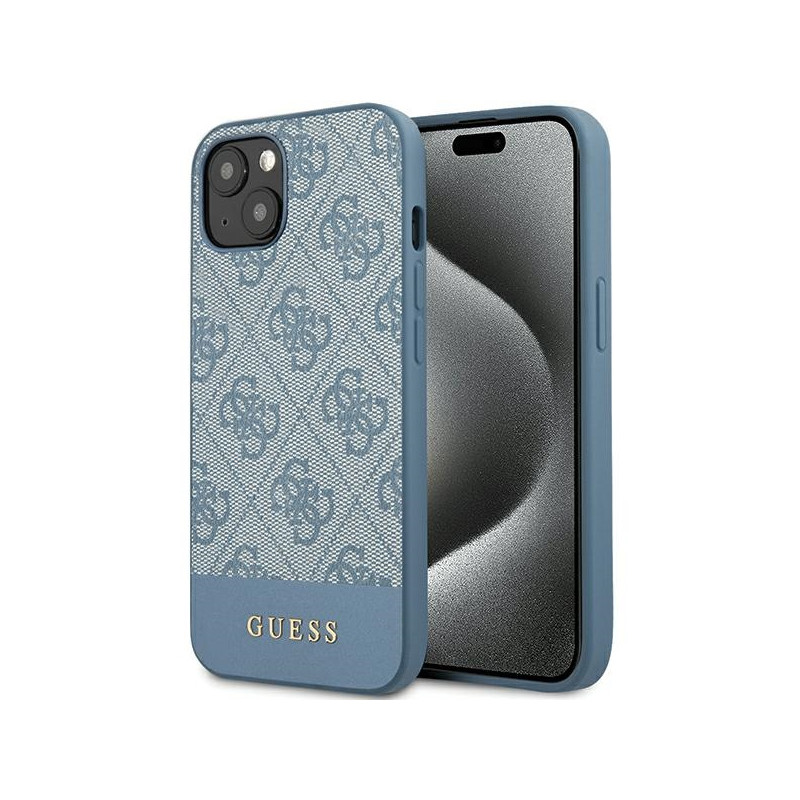 Etui Guess 4G Stripe Collection na iPhone 15 / 14 / 13 - niebieskie Etui Guess 4G Stripe Collection na iPhone 15 / 14 / 13 - niebieskie