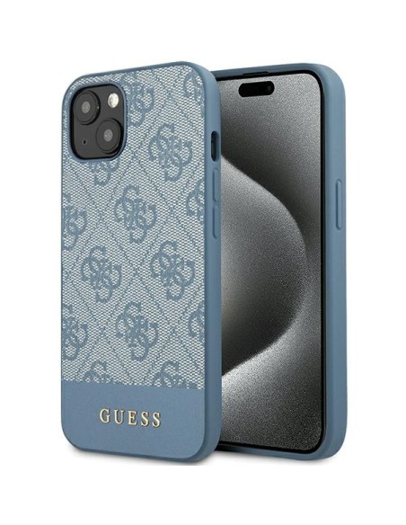 Etui Guess 4G Stripe Collection na iPhone 15 / 14 / 13 - niebieskie Etui Guess 4G Stripe Collection na iPhone 15 / 14 / 13 - niebieskie