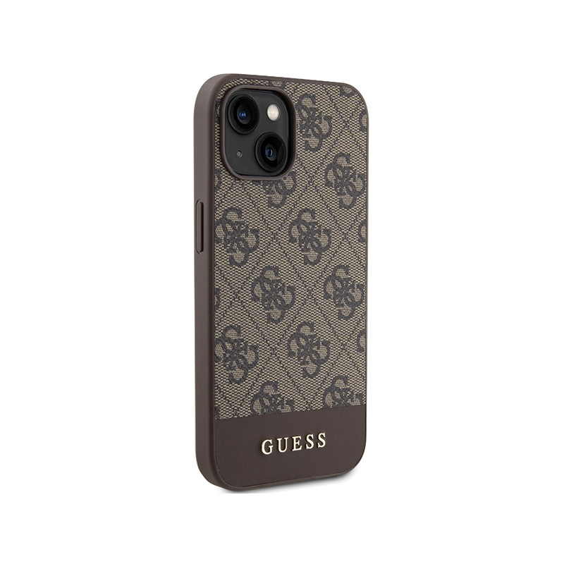 Etui Guess 4G Stripe Collection na iPhone 15 / 14 / 13 - brązowe