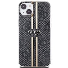 Etui Guess IML 4G Gold Stripe na iPhone 15 / 14 / 13 - czarne