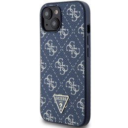 Etui Guess 4G Triangle Metal Logo na iPhone 15 / 14 / 13 - niebieskie