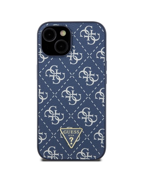 Etui Guess 4G Triangle Metal Logo na iPhone 15 / 14 / 13 - niebieskie Etui Guess 4G Triangle Metal Logo na iPhone 15 / 14 / 13 - niebieskie