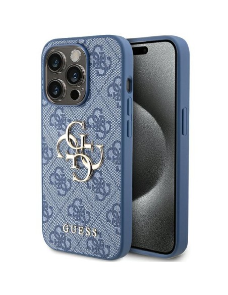 Etui Guess 4G Big Metal Logo na iPhone 15 Pro Max - niebieskie Etui Guess 4G Big Metal Logo na iPhone 15 Pro Max - niebieskie