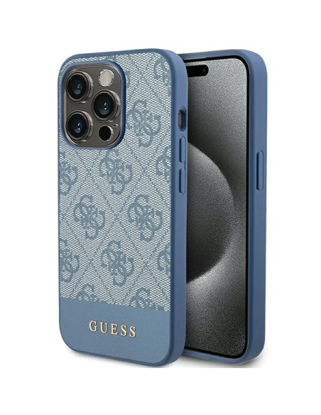 Etui Guess 4G Stripe Collection na iPhone 15 Pro Max - niebieskie