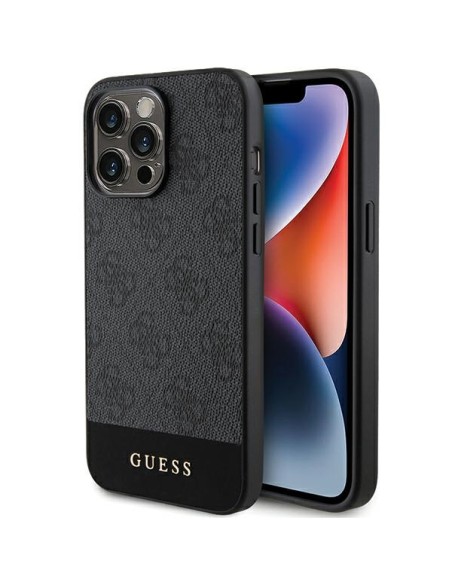Etui Guess 4G Stripe Collection na iPhone 15 Pro Max - szare Etui Guess 4G Stripe Collection na iPhone 15 Pro Max - szare