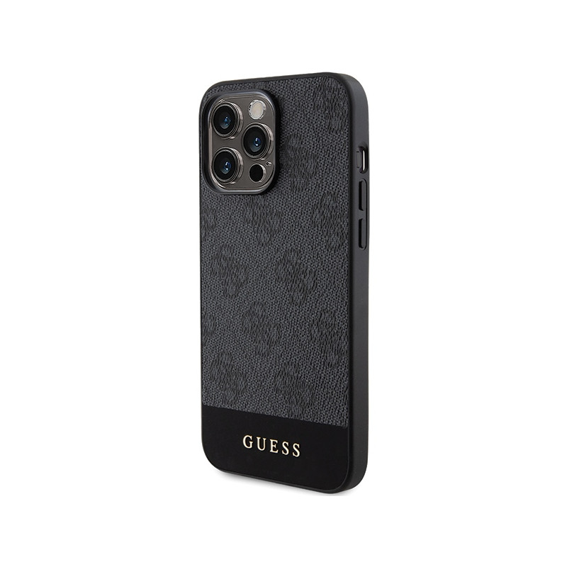 Etui Guess 4G Stripe Collection na iPhone 15 Pro Max - szare