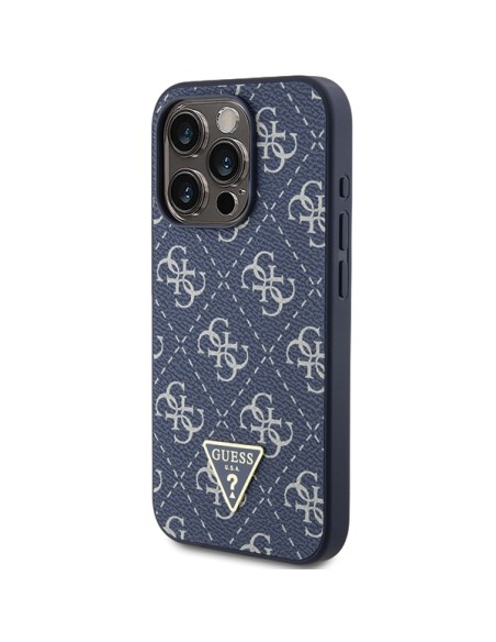 Etui Guess 4G Triangle Metal Logo na iPhone 15 Pro Max - niebieskie Etui Guess 4G Triangle Metal Logo na iPhone 15 Pro Max - niebieskie