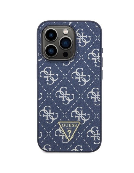 Etui Guess 4G Triangle Metal Logo na iPhone 15 Pro Max - niebieskie Etui Guess 4G Triangle Metal Logo na iPhone 15 Pro Max - niebieskie