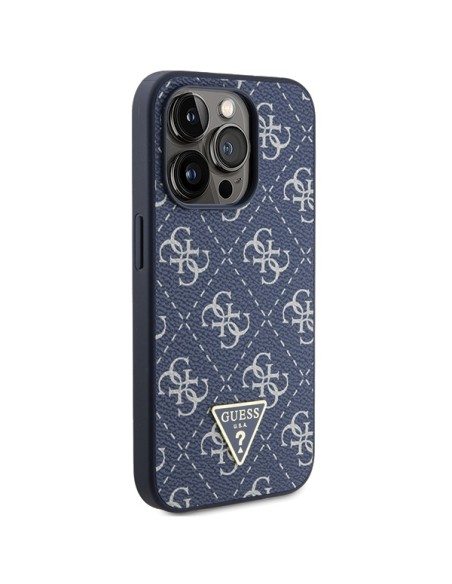 Etui Guess 4G Triangle Metal Logo na iPhone 15 Pro Max - niebieskie Etui Guess 4G Triangle Metal Logo na iPhone 15 Pro Max - niebieskie