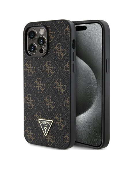 Etui Guess 4G Triangle Metal Logo na iPhone 15 Pro Max - czarne
