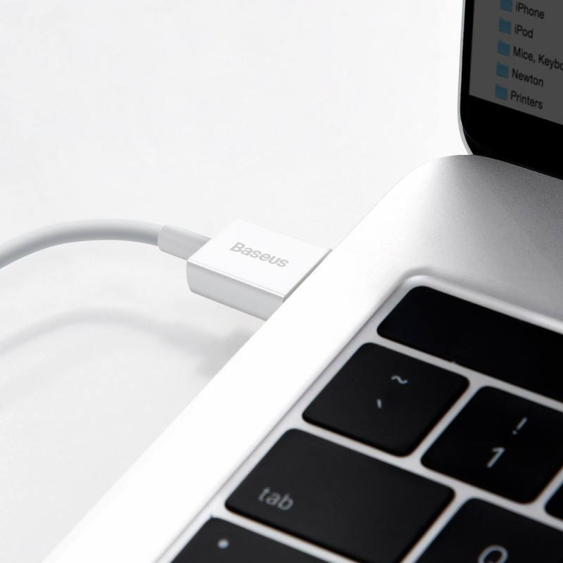 Superior kabelis USB kabelis iPhone Lightning 2.4A 2m Baltas