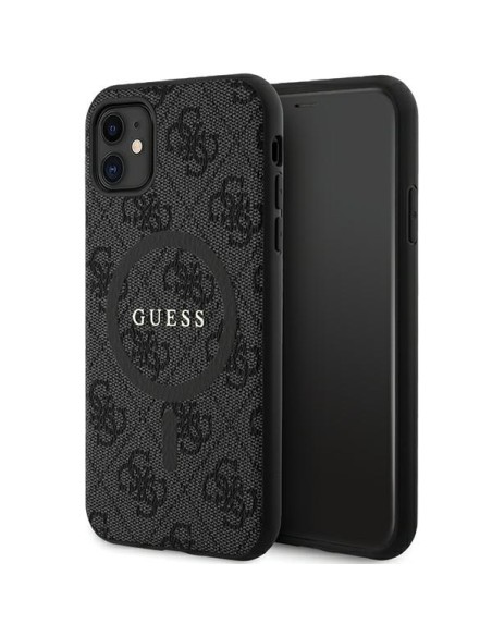 Etui Guess 4G Collection Leather Metal Logo MagSafe na iPhone 11 / XR - czarne