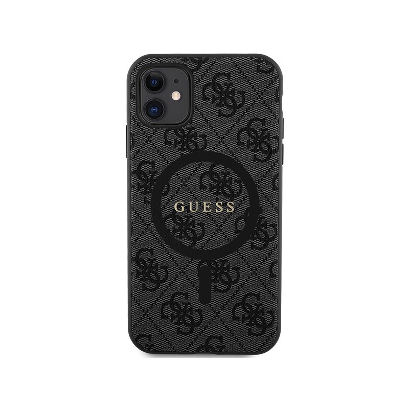 Etui Guess 4G Collection Leather Metal Logo MagSafe na iPhone 11 / XR - czarne