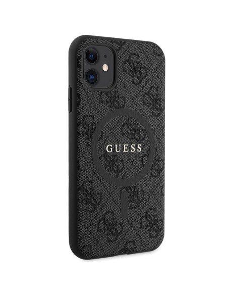 Etui Guess 4G Collection Leather Metal Logo MagSafe na iPhone 11 / XR - czarne
