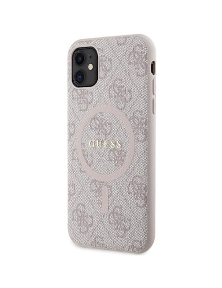 Etui Guess 4G Collection Leather Metal Logo MagSafe na iPhone 11 / XR - różowe Etui Guess 4G Collection Leather Metal Logo MagSafe na iPhone 11 / XR - różowe