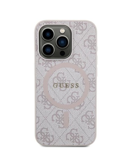 Etui Guess 4G Collection Leather Metal Logo MagSafe na iPhone 13 Pro / iPhone 13 - różowe Etui Guess 4G Collection Leather Metal Logo MagSafe na iPhone 13 Pro / iPhone 13 - różowe