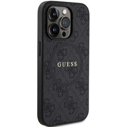 Etui Guess 4G Collection Leather Metal Logo MagSafe na iPhone 14 Pro - czarne