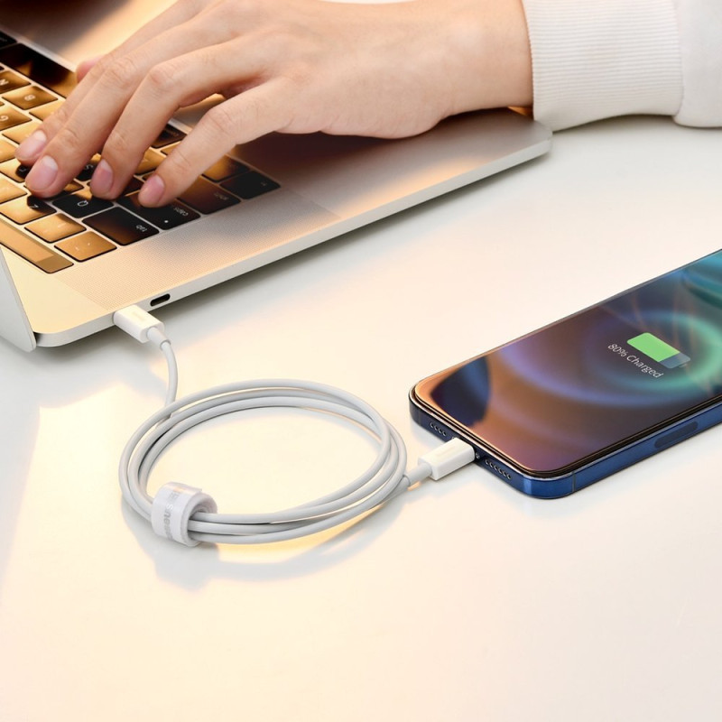 Superior kabelis USB kabelis iPhone Lightning 2.4A 2m Baltas