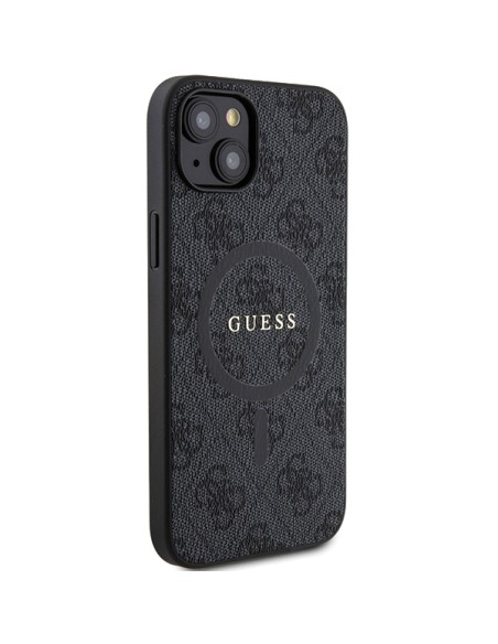 Etui Guess 4G Collection Leather Metal Logo MagSafe na iPhone 15 Plus / 14 Plus - czarne Etui Guess 4G Collection Leather Metal Logo MagSafe na iPhone 15 Plus / 14 Plus - czarne