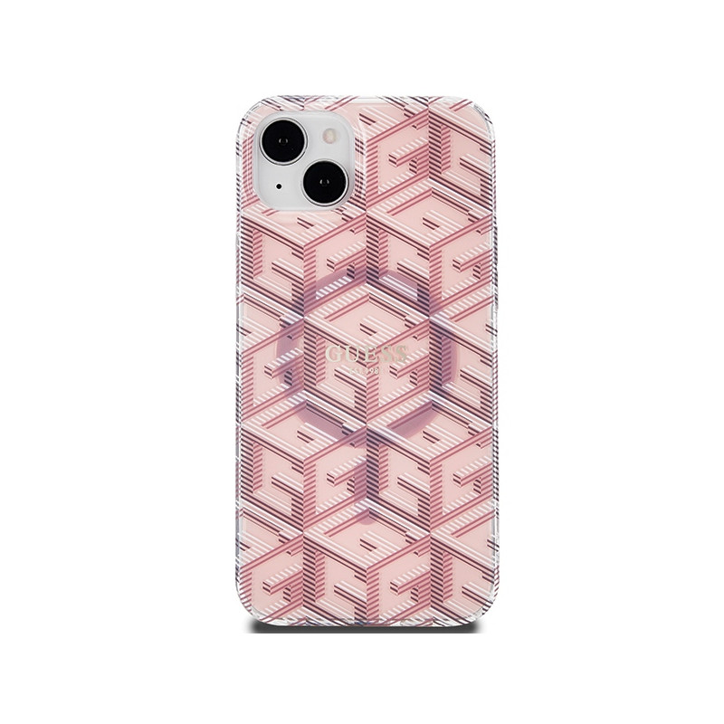 Etui Guess IML GCube MagSafe na iPhone 15 Plus / 14 Plus - różowe