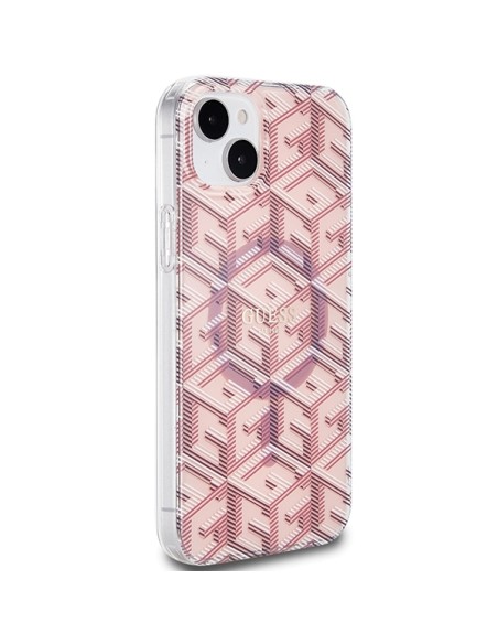Etui Guess IML GCube MagSafe na iPhone 15 Plus / 14 Plus - różowe Etui Guess IML GCube MagSafe na iPhone 15 Plus / 14 Plus - różowe