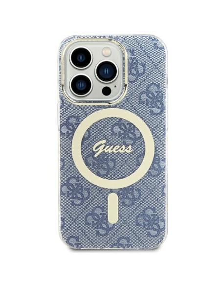 Etui Guess IML 4G MagSafe na iPhone 15 / 14 / 13 - niebieskie