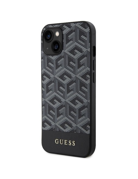 Etui Guess GCube Stripes MagSafe na iPhone 15 / 14 / 13 - czarne Etui Guess GCube Stripes MagSafe na iPhone 15 / 14 / 13 - czarne