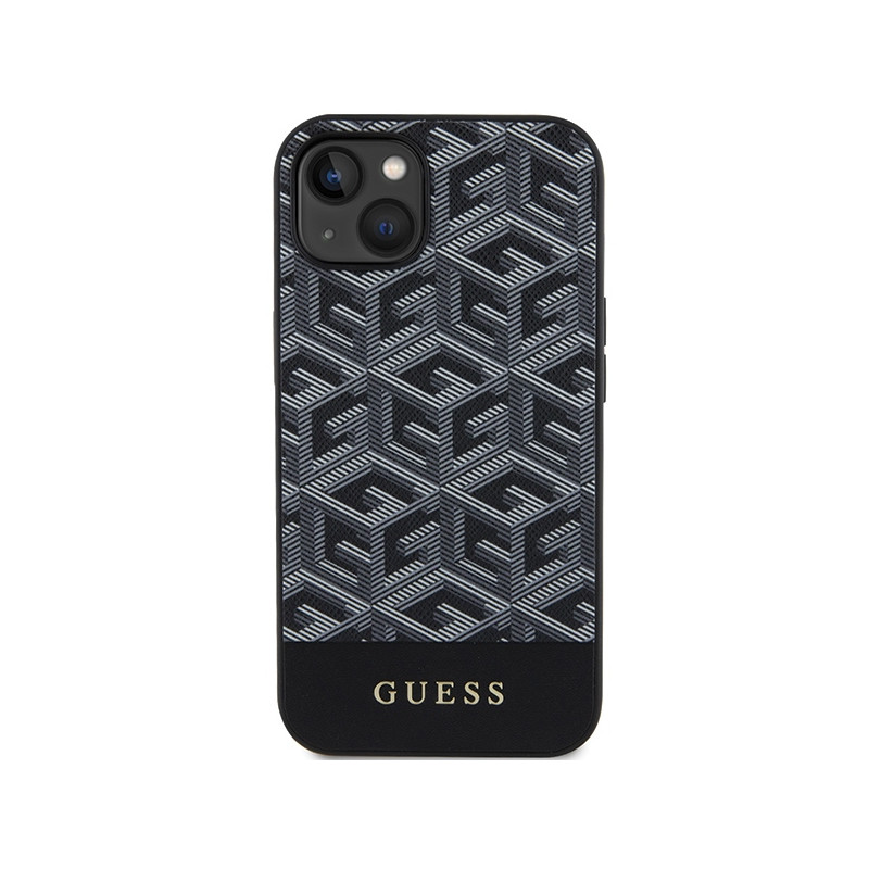 Etui Guess GCube Stripes MagSafe na iPhone 15 / 14 / 13 - czarne