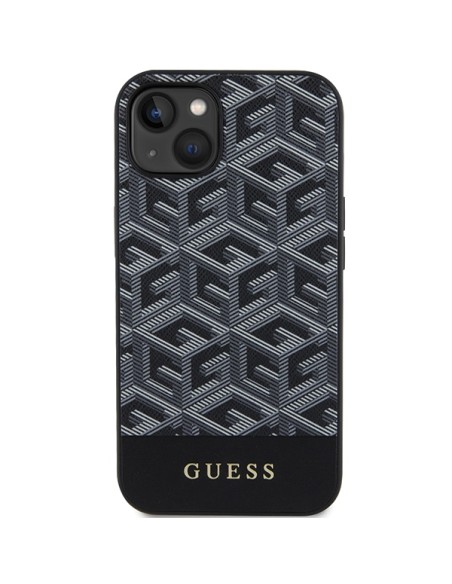 Etui Guess GCube Stripes MagSafe na iPhone 15 / 14 / 13 - czarne Etui Guess GCube Stripes MagSafe na iPhone 15 / 14 / 13 - czarne