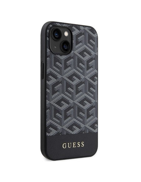 Etui Guess GCube Stripes MagSafe na iPhone 15 / 14 / 13 - czarne Etui Guess GCube Stripes MagSafe na iPhone 15 / 14 / 13 - czarne