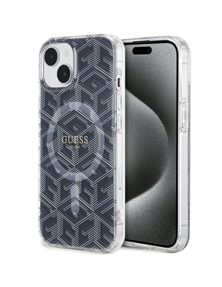 Etui Guess IML GCube MagSafe na iPhone 15 / 14 / 13 - czarne Etui Guess IML GCube MagSafe na iPhone 15 / 14 / 13 - czarne
