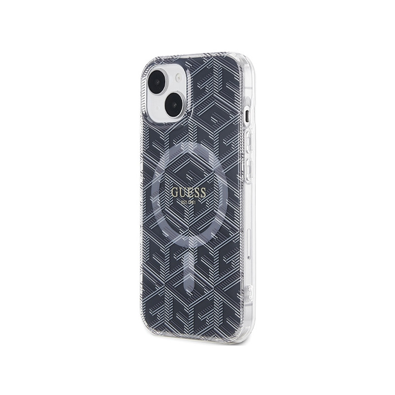 Etui Guess IML GCube MagSafe na iPhone 15 / 14 / 13 - czarne