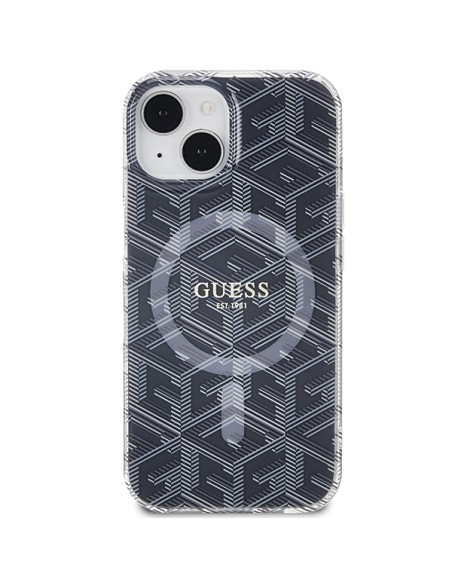 Etui Guess IML GCube MagSafe na iPhone 15 / 14 / 13 - czarne Etui Guess IML GCube MagSafe na iPhone 15 / 14 / 13 - czarne