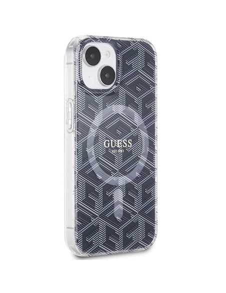 Etui Guess IML GCube MagSafe na iPhone 15 / 14 / 13 - czarne Etui Guess IML GCube MagSafe na iPhone 15 / 14 / 13 - czarne