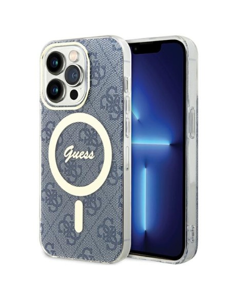 Etui Guess IML 4G MagSafe na iPhone 15 Pro Max - niebieskie Etui Guess IML 4G MagSafe na iPhone 15 Pro Max - niebieskie